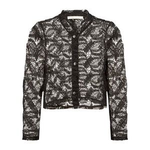 Maje M Volta Lace Jacket Sheer Black